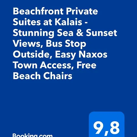 Kalais Beachfront - Stunning Sea & Sunset Views, Free Chairs, Bus Stop Outside, 12 Min From Naxos Town, 200 Mbps Wifi Apartment Plaka (Naxos)